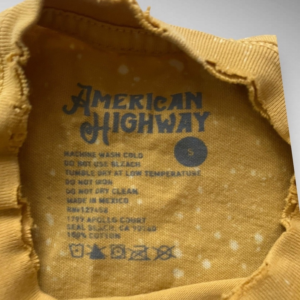 AMERICAN HIGHWAY‎ 'Country Roads' Graphic Bleach Washed Raw Hem T-Shirt | EUC - Picture 6 of 6
